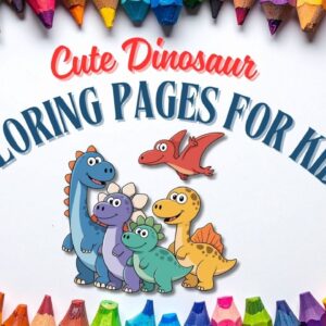 Home cute dinosaur coloring pages for kids (printable pdf)